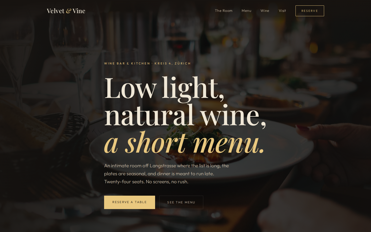 Velvet & Vine website